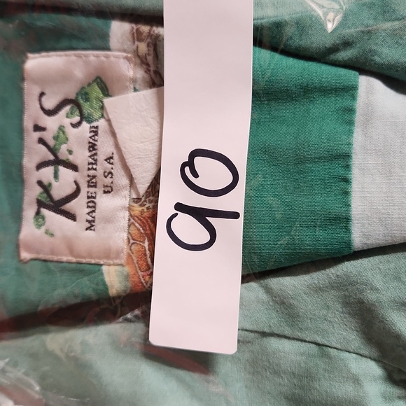 Ky's Vintage Hawaiian Shirt Mens 3XL Green Turtles Button Up Cotton Made in USA - Picture 11 of 11